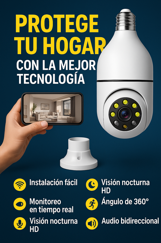 CÁMARA DE SEGURIDAD HD 360° PANORÁMICA