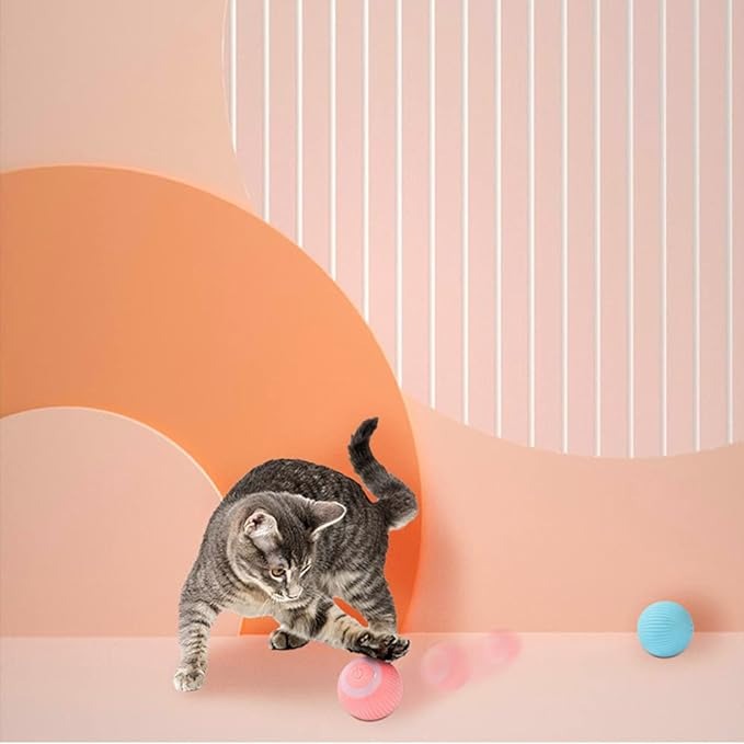 JUGUETE PELOTA INTERACTIVA PARA GATOS COLOR ROSA